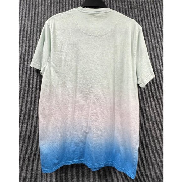 Hollister Mens XL Ombre Tee Mint To Blue Fade Embroidered‎ Casual Surfing Preppy - Picture 2 of 9